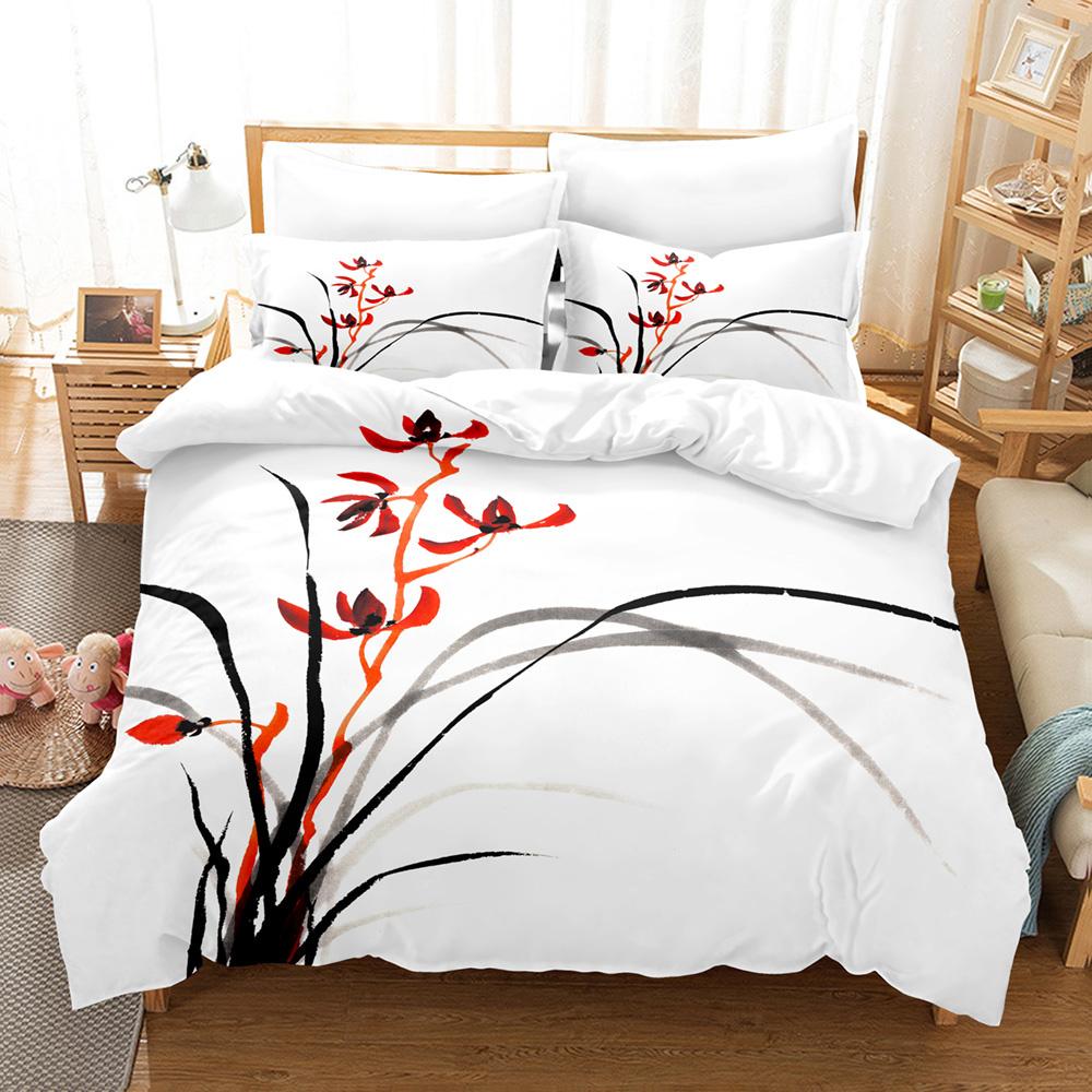 Purple Flowers Duvet Cover Set Polyester Comforter Cover King Queen Size Quilt Cover with Pillowcase for Girls Women Bedding Set