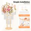 3 Tier Acrylic Crystal Flower Stand Gold Wedding Centerpiece for Party Birthday Decoration Bouquet Holder Arch