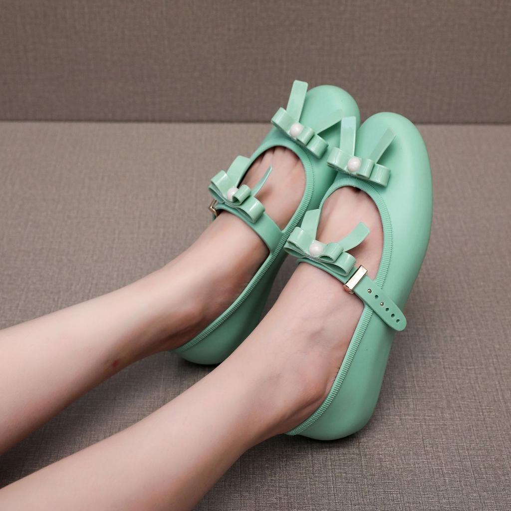 Модные туфли-балетки женские на плоской подошве во французском стиле, женские туфли на мягкой подошве с круглым носком, модные элегантные туфли Мэри Джейн