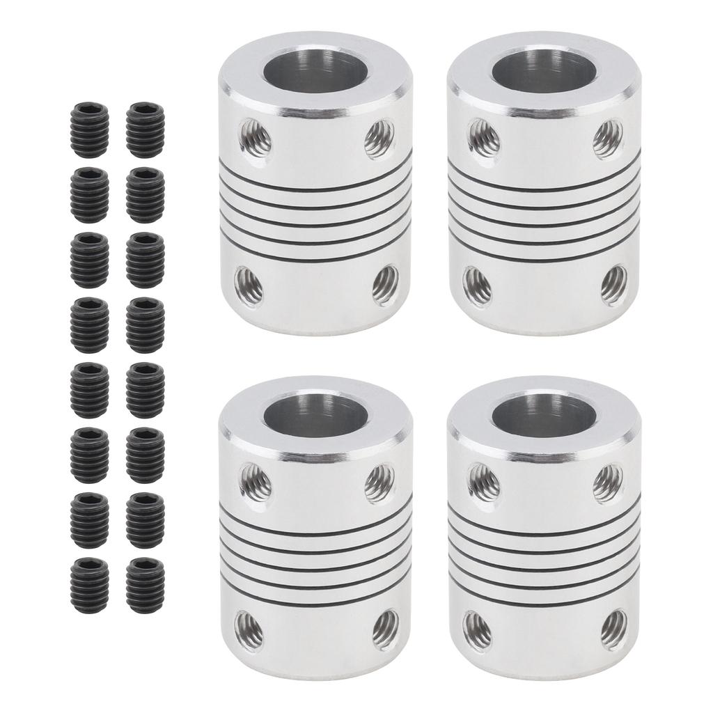 4 шт. 8-10 мм Гибкая муфта шагового двигателя из алюминиевого сплава 25x19 мм для 3D-принтера ЧПУ DIY Энкодер с винтами