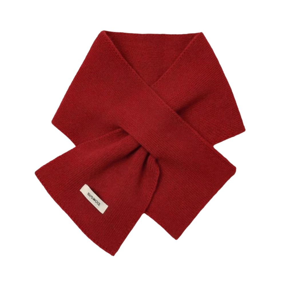 Solid Color Cross Neck Warmer Windproof Minimalist Wool Knitted Scarf Thickened Cold Protection Women Winter Neckerchief