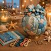 Creative Gift for Craft Lovers Ocean Treasures DIY Patchwork Ball Ornament Kit, Nautical Dolphin Fabric Making Marine Themed Handmade Decoration Set,