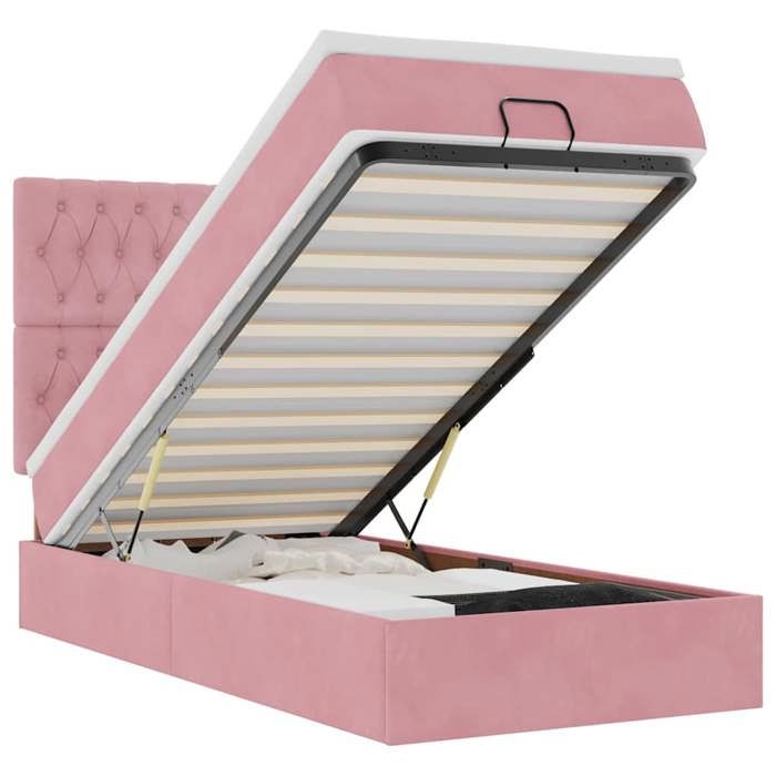 Maison Exclusive - Cadre de lit ottoman avec matelas rose 90x200 cm velours