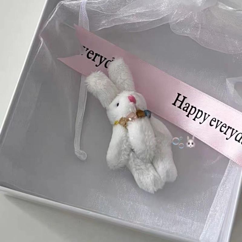 5pcs 4.5cm 6cm 5-color Soft Mini Joint Rabbit Pendant Plush Bunny For Keychain Bouquet Toy Doll DIY Ornaments Gifts