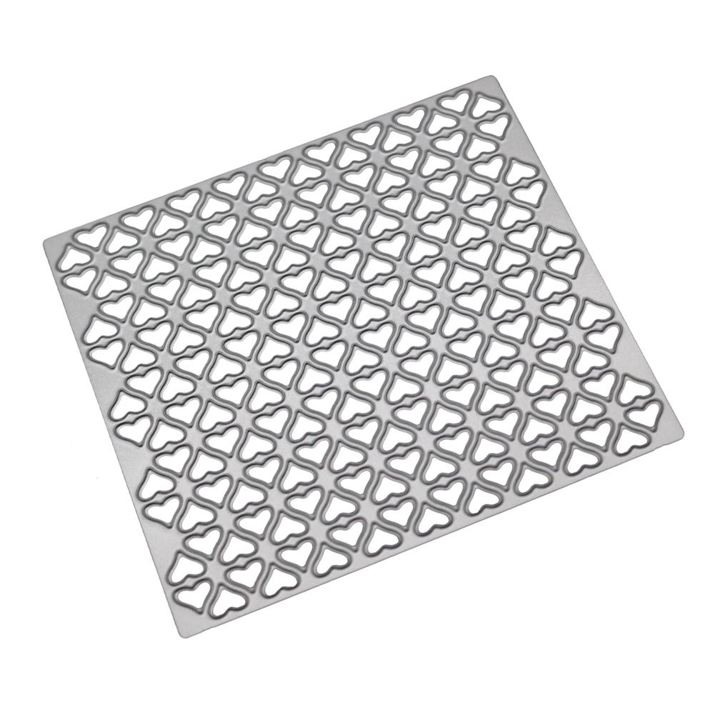 Квадратный фон сердца металлический серебристый трафарет тиснение вырубные штампы для скрапбукинга бумага альбом карты изготовление