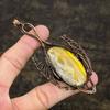 Bumblebee Jasper Handmade Copper Wire Wrap Jewelry Pendant 4.14" b7L94