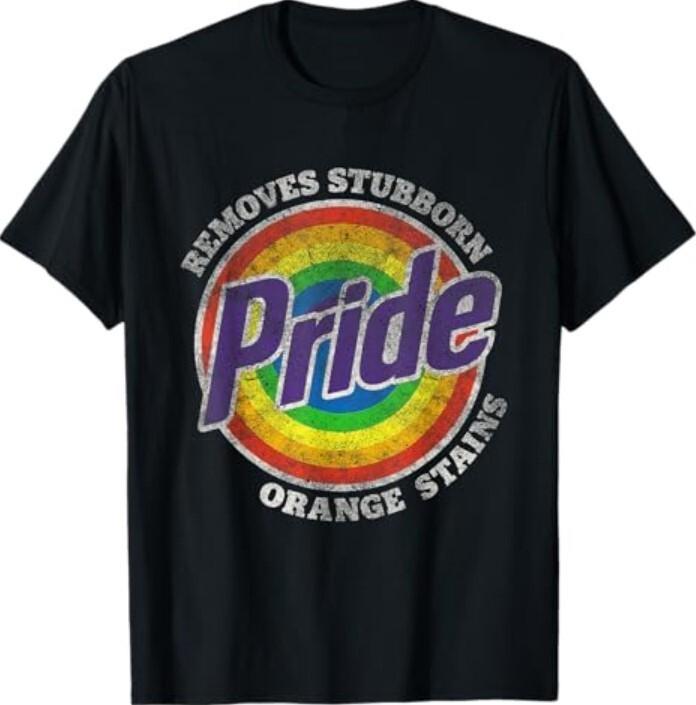 Pride Удаляет стойкие оранжевые пятна Месяц гордости ЛГБТК ретро футболка