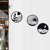 Minimalist Wall Hanging 3Pcs Boho Art Decoration, Vintage Metal Hollow-out Decor, Silhouette Living Room Accent Sculpture, Ornament for Bedroom Office