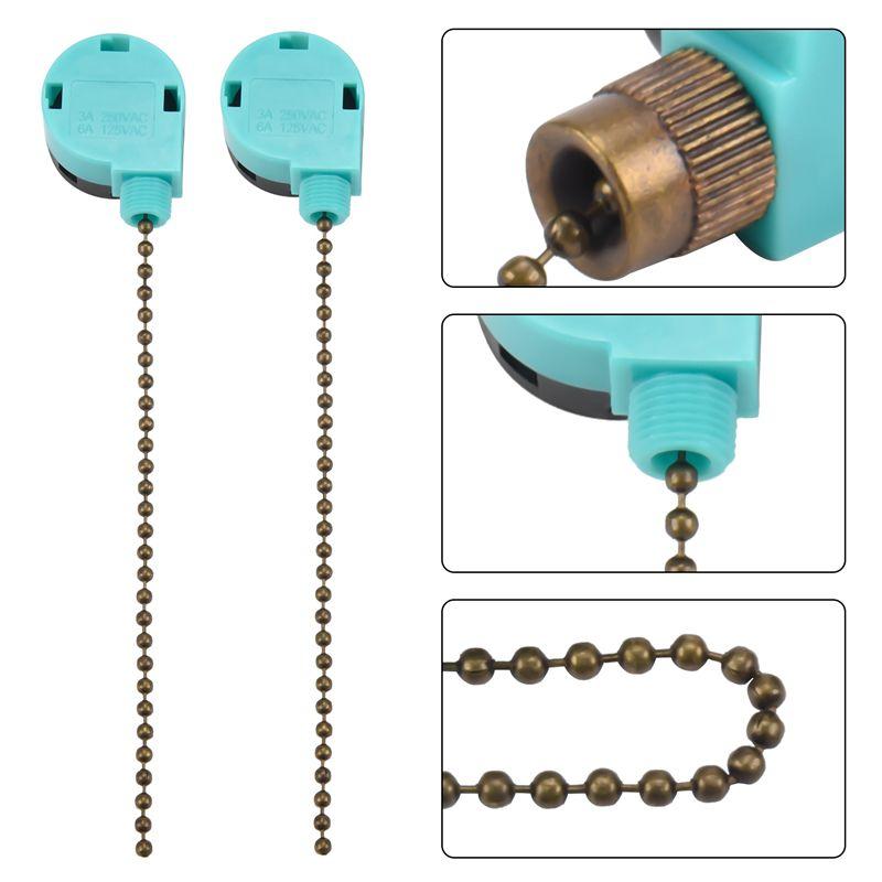 ABUL-4Pcs Ceiling Fan Switch Zing Ear ZE-268S6, 3 Speed 4 Wire Speed Control Pull Chain Cord Appliances Switch Parts