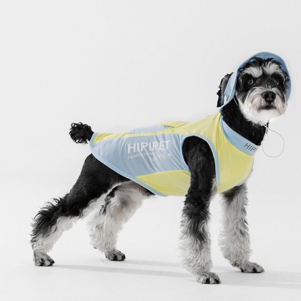 Spring Summer Pet Sunscreen Vest Sleeveless Breathable Puppy Mesh T-Shirt Comfortable with Hat Ice Bag Pet Sun Wear Pet Supplies
