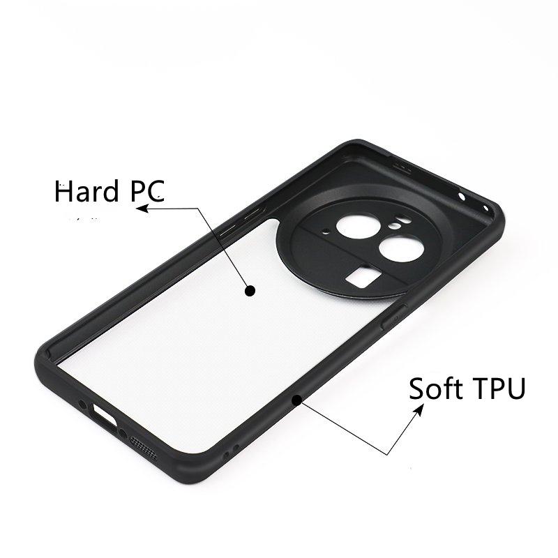 Для чехла OPPO Find X6 Pro Для чехла OPPO Find X6 Pro Funda Shell Твердый Прозрачный ПК Прозрачный Край из ТПУ Защитный Задний Бампер