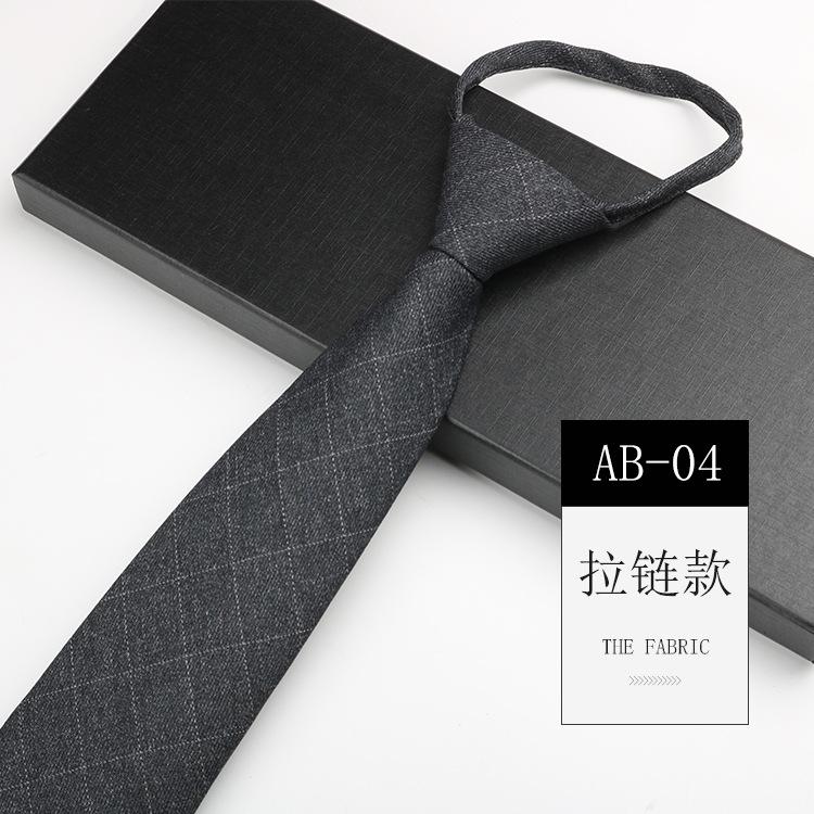 Men'S Tie Easy-Pull Zipper Dress Wedding British Style Blue Gray Knot-Free Hand Tie