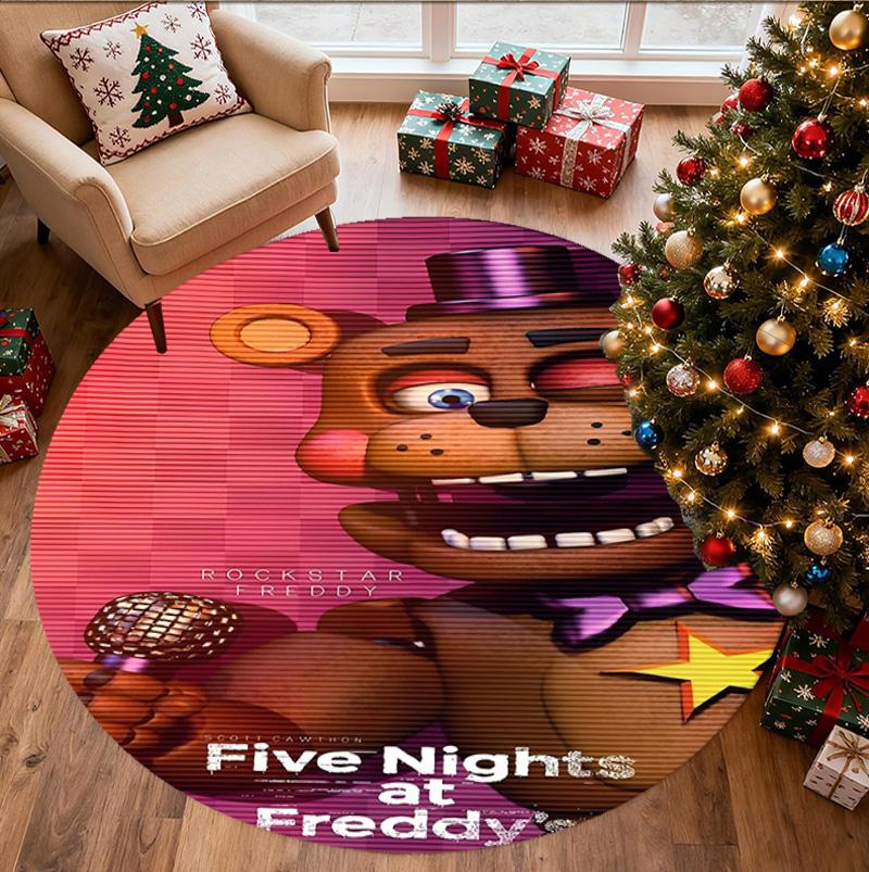 Круглый коврик с рисунком Five Nights at Freddy's, коврик для помещений/улицы, для пикника, игровой комнаты, спальни, офиса, гостиной, ковер для домашнего декора, подарок на день рождения