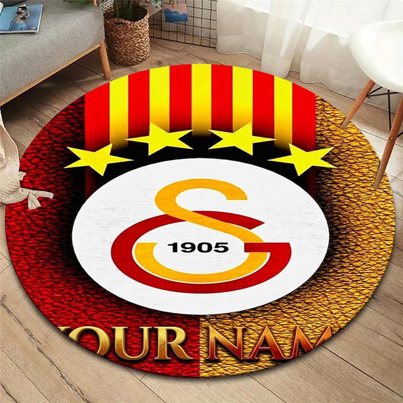 Galatasaray S Custom Name Round Area Rug,Carpet Rug for Living Room Bedroom Sofa Playroom Decor,Non-slip Floor Mat