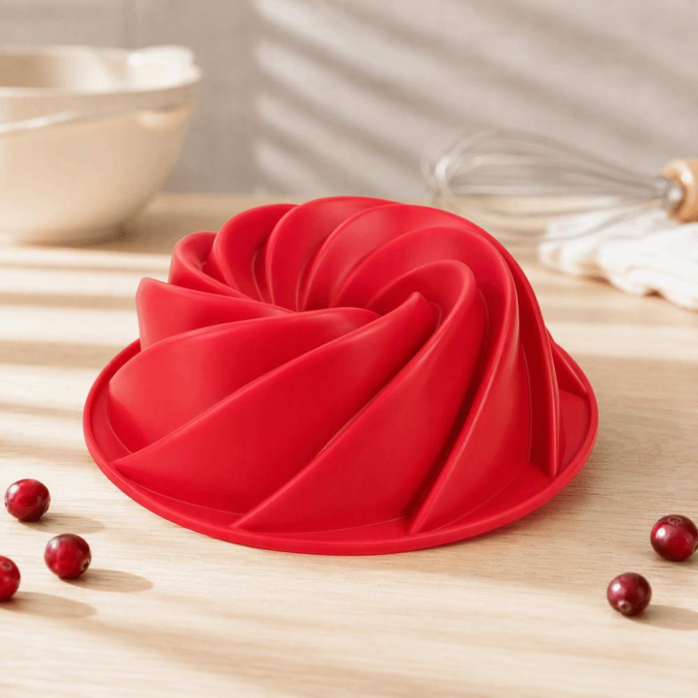 Silicone Spiral Cake Pan Non-Stick Fluted Bundt Pan Multipurpose Round Baking Pan  Home Kitchen