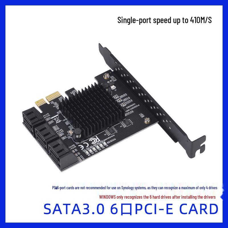 Карта расширения PCI-E на SATA 3.0, 4-портовый/6-портовый адаптер 6 Гбит/с для IPFS и Chia с чипом 88SE9215.