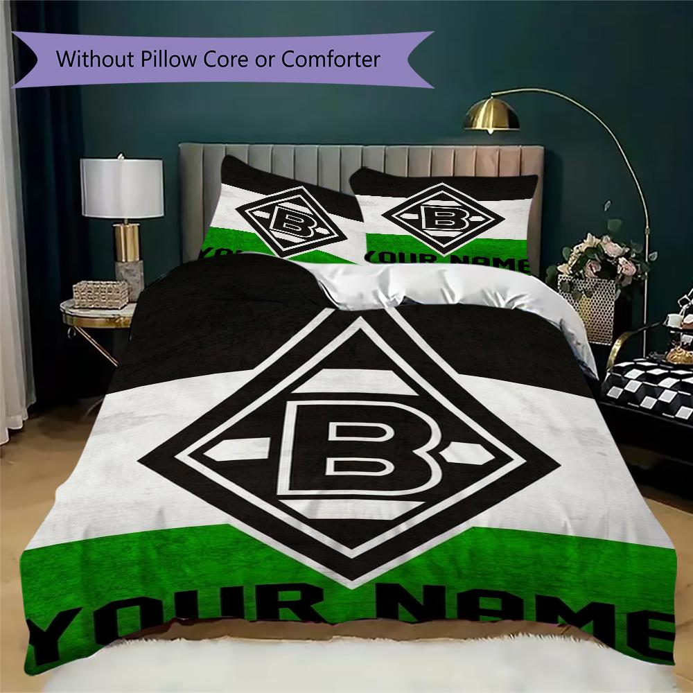 Custom Name Borussia Mönchengladbach Bedding,Quilt Set Quilt Cover Pillowcase Home Birthday Gift(1 * duvet cover + 2 * pillowcase, without core)_xia