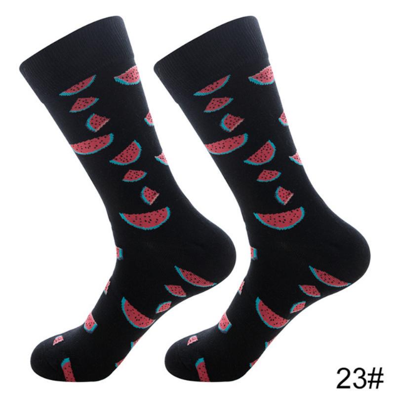 Новые осенне-зимние хлопковые носки для мужчин и женщин, модные трендовые носки, крутые носки с рисунками животных и фруктов