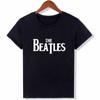 Летние модные топы, черные повседневные футболки с короткими рукавами и принтом «Битлз», футболки унисекс Femme Tumblr