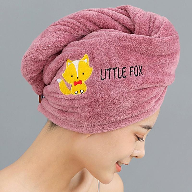 Волшебная шапочка для душа из микрофибры, двухслойное вышитое полотенце, шапочки для ванны, шапочка для сухих волос, быстросохнущая мягкая шапочка для леди, тюрбан