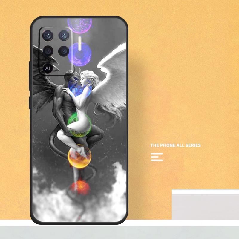 Devil Angel Case For Oppo A80 A60 A40 A6 A5 Pro A15 A16 A17 A57 A94 A74 A54 A76 A96 A18 A38 A58 A78 A98