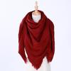 Women Cashmere-Like Scarf Fashion Solid Color Triangle Shawl Wraps Woolen Soft Fleece Scarf