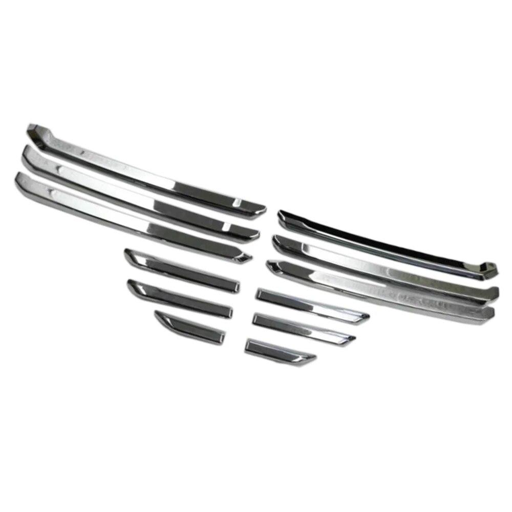 12 шт., АБС-пластик, хромированный пластик, передняя центральная решетка, накладка на гоночную решетку для Mazda 3 Mazda3 M3 Axela 2017 2018, автомобильные аксессуары