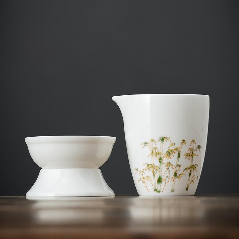 Сало нефрит белый фарфор чахай дорожный портативный чайный набор дом простой чай офис гость крышка чаша чай