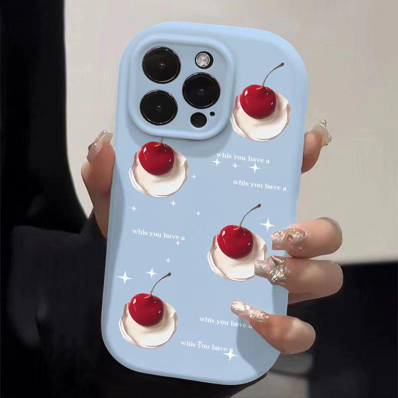 Вишня Подходит для Apple 16 IPhone Анимация 15plus Креативный 14 Мультяшный Мягкий Чехол 13 Чехол для Мобильного Телефона 12promax