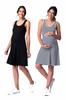 Casual Dress Jersey Maternity Dress Set Black Striped [Seraphin] Women's & S(UK8)