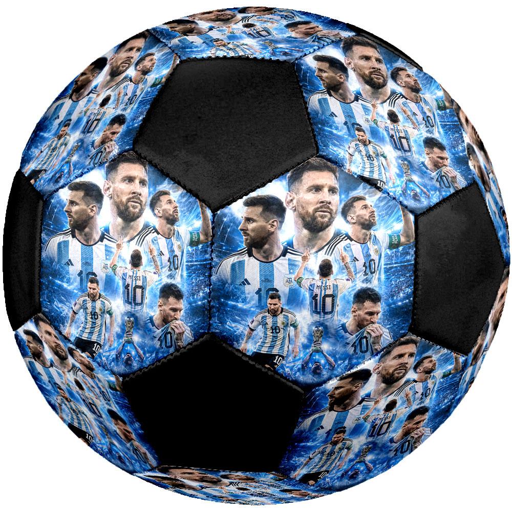 Lionel Messi Size 5 Soccer Ball, Machine-Stitched PVC, Durable & High Bounce, All Ages Fit, fan merchandise, matches & outdoor use.