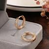 Fashion 18k Rose Gold Plated Latest Fancy Stylish Copper Zircon Bali Earrings for Women and Girls
