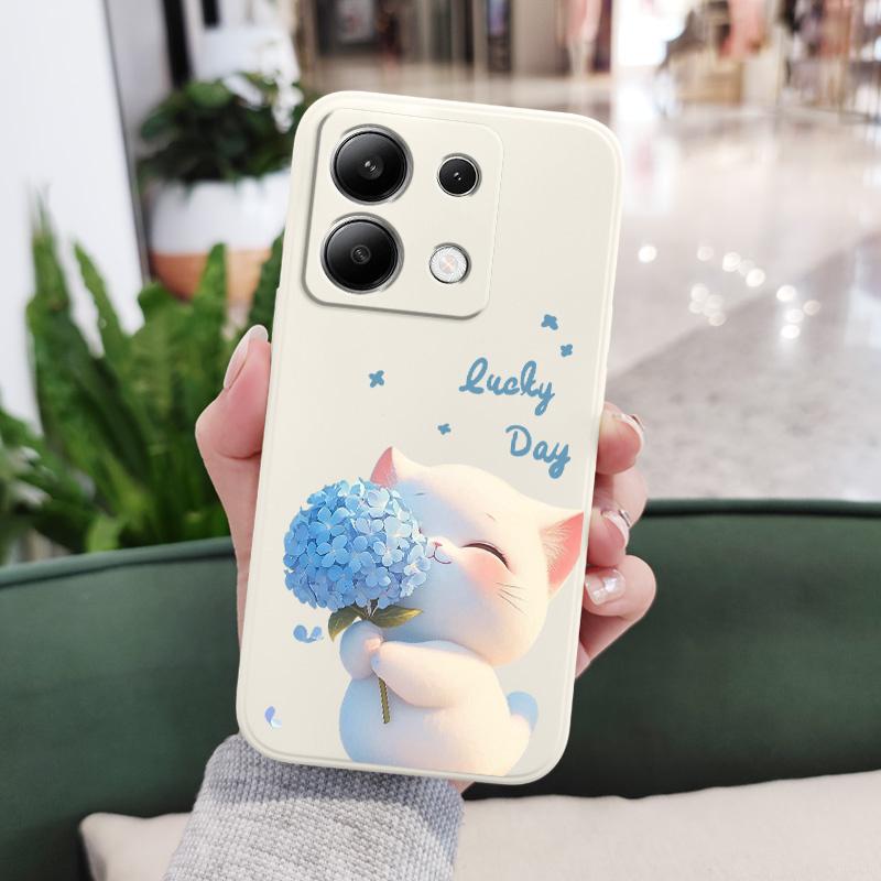 Blue Silk Cat Phone Case For Xiaomi Redmi Note 15 Pro Plus 4G 5G Silicone Cover