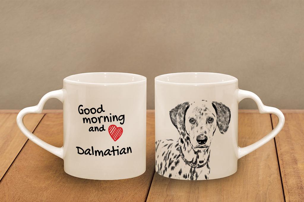 Dalmatian, Carriage Dog, Spotted Coach Dog - cup with a dog, adorable cup with a heart-shaped handle, universal gift from the Art-Dog brand