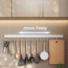 20/30/40/50cm White Kitchen Hook Holder No Punch Wall Hanging Rod Space Aluminum Row Hook Spatula Spoon Shovel Storage Rack