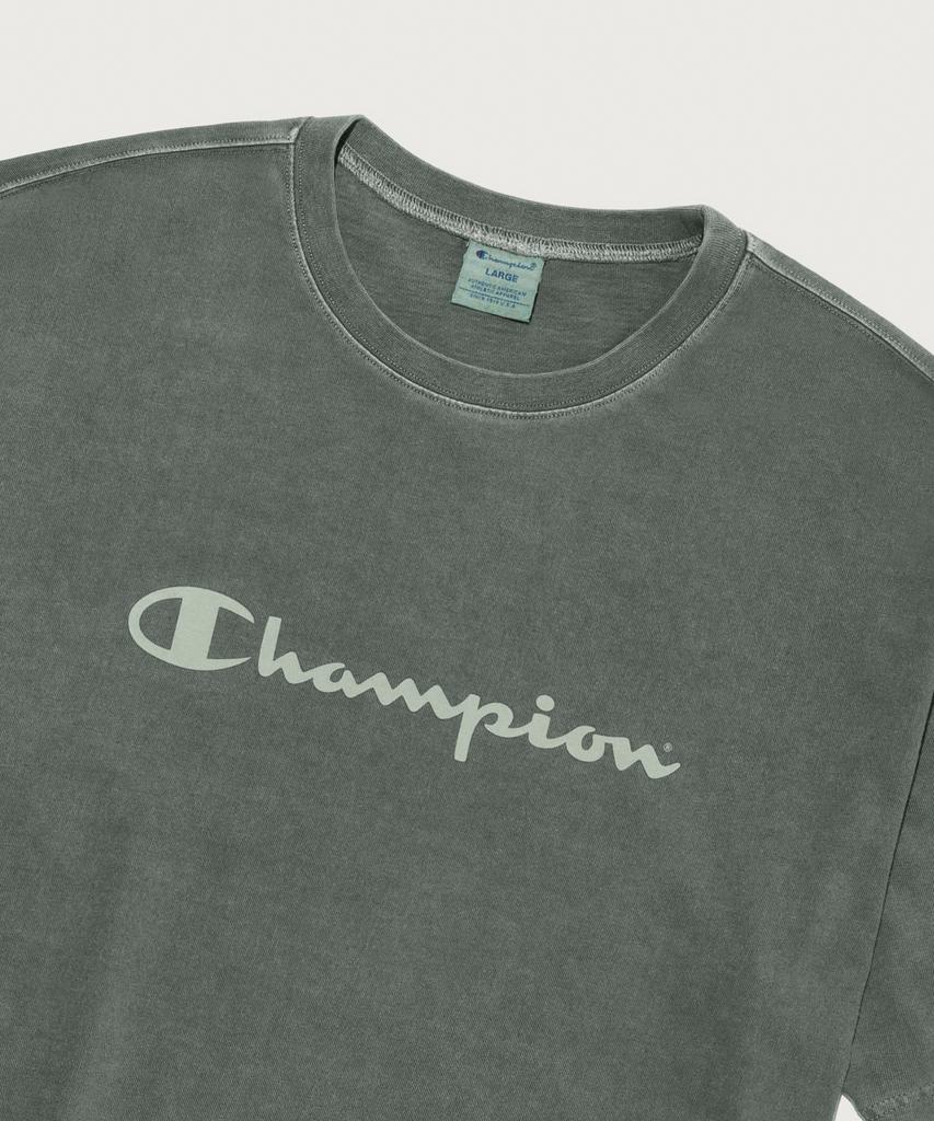 CHAMPION Big Logo Pigment Short Sleeve T-Shirt Green