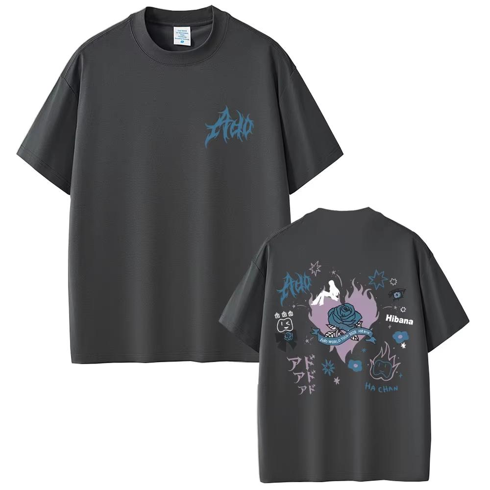 Ado World Tour Hibana Graphic T-shirt 2026 Spring Summer Japanese Style Breathable Unisex Cotton Streetwear Tops Unisex,gift,Top