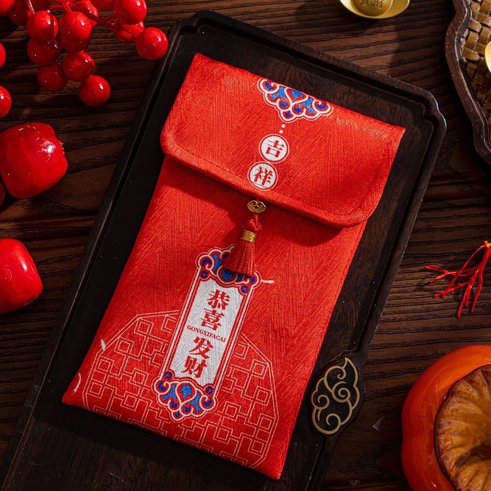 Hongbao Children's Money Bag Traditional God of Wealth Red Pocket  Celebration Party