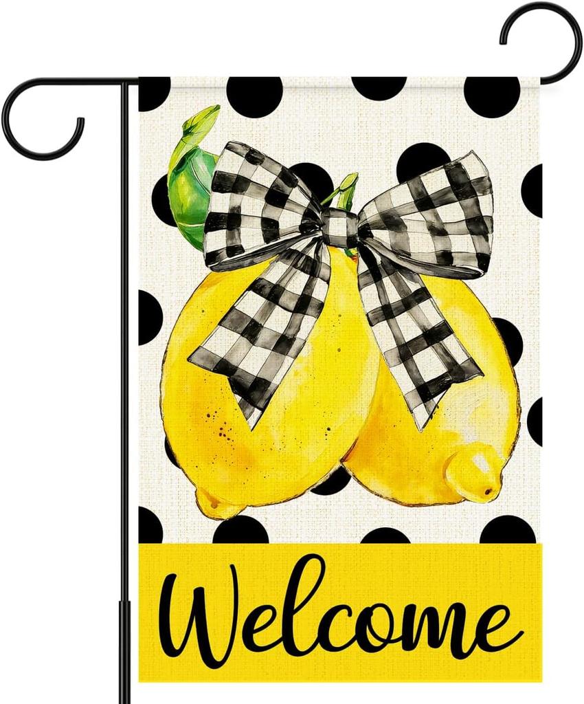 Welcome Summer Garden ag for Outside,Summer Lemon Garden ag Yard ags for Yard Lawn Porch Outdoor Decorations 12x18 Dou IIC