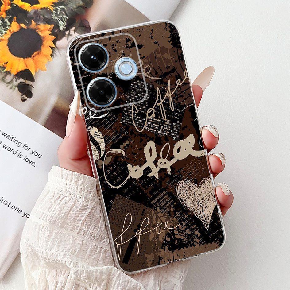 New For Xiaomi Redmi 13x 4G Case Cute Cartoon Panda Machine Flower TPU Soft Silicone Cover For Xiomi Redmi 13X Shockproof Bumper