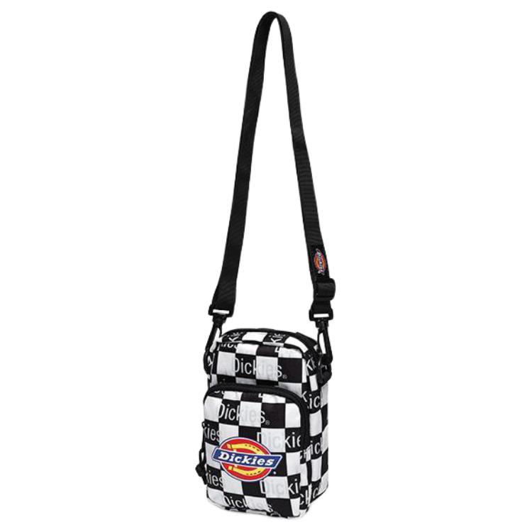 Dickies Versatile Zipper Messenger Bag Crossbody Shoulder Bag Unisex bags Black White Checkered 192U90LBB40