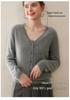 Women's 100% Cashmere V-Neck Cardigan – Autumn Fashion Knit Sweater Coat