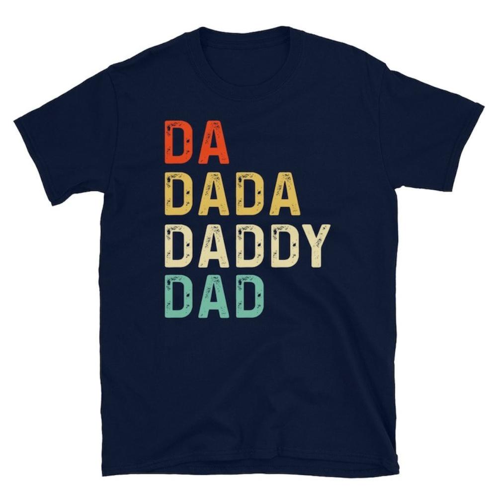 Da Dada Daddy Dad Унисекс Футболки с принтом Забавные идеи подарков на День отца Хлопковая футболка Анонс ребенка Унисекс Футболка Ropa Hombre