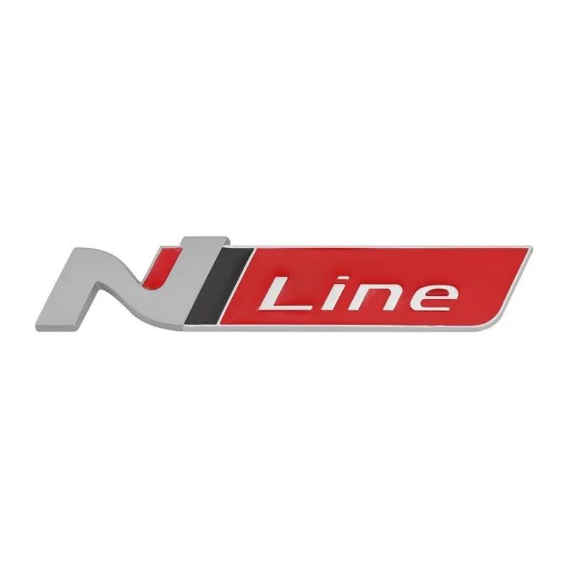 Metal 3D N LINE Logo Car Rear Trunk Emblem Sticker Auto Body Badge Decal for Hyundai Accent Sonata Kicks Reina vq1