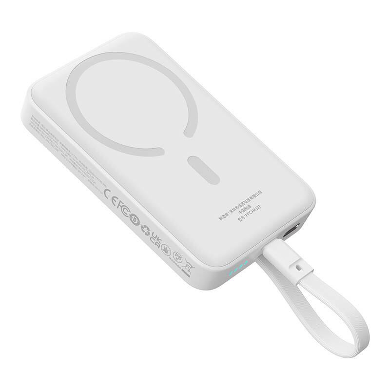 Магнитный Powerbank Baseus Magnetic Mini 10000 мАч, USB-C 30 Вт Magsafe (Белый)