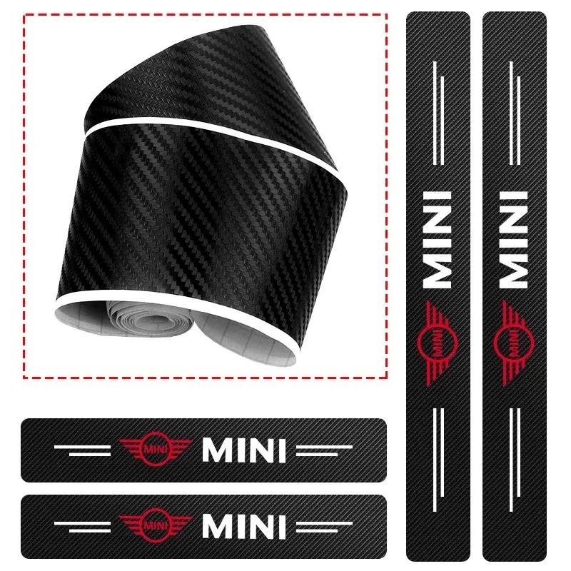 4PCS Carbon Fiber Car Sticker Auto Door Threshold Waterproof stickers For MINI Cooper JCW WORKS R55 R56 F55 F56 R57 R58 R59 R60 ksgbw33