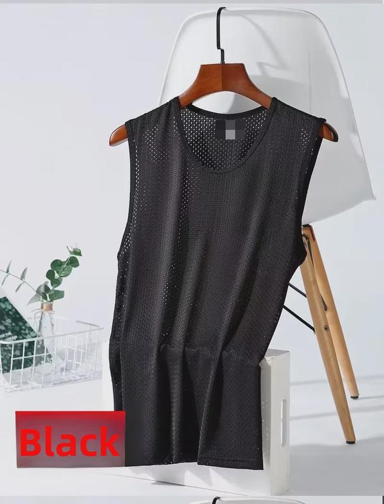 Мужской облегающий жилет Ice Silk Mesh Vest - дышащий, прохладный, летний фитнес-топ