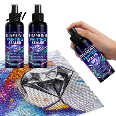Glossy Finish Sealer for Gem Art Sealer 100ml Diamond 2Pcs Faux Rhinestone Painting Spray Quick Dry Long Lasting Protector Gloss Sealant
