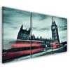Three Piece Picture Canvas Print London Bus Big Ben