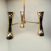 Mid Century Brass 3-Arm, 6-Light Stilnovo Style Sputnik Italian Chandelier - Handmade Vintage Ceiling Light Fixture